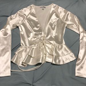 Silky silver blouse